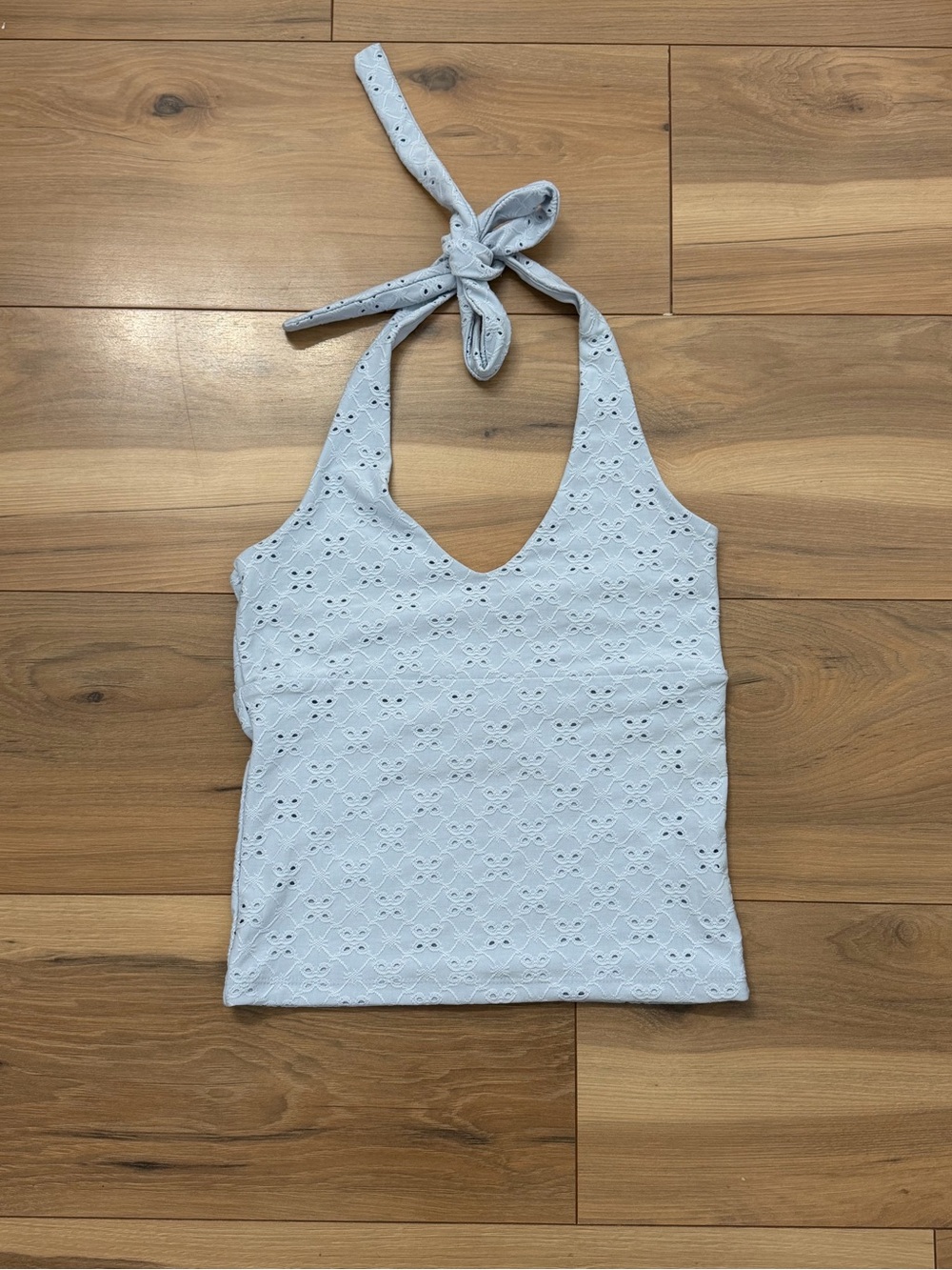 Aeropostale Blue Eyelet Halter Top